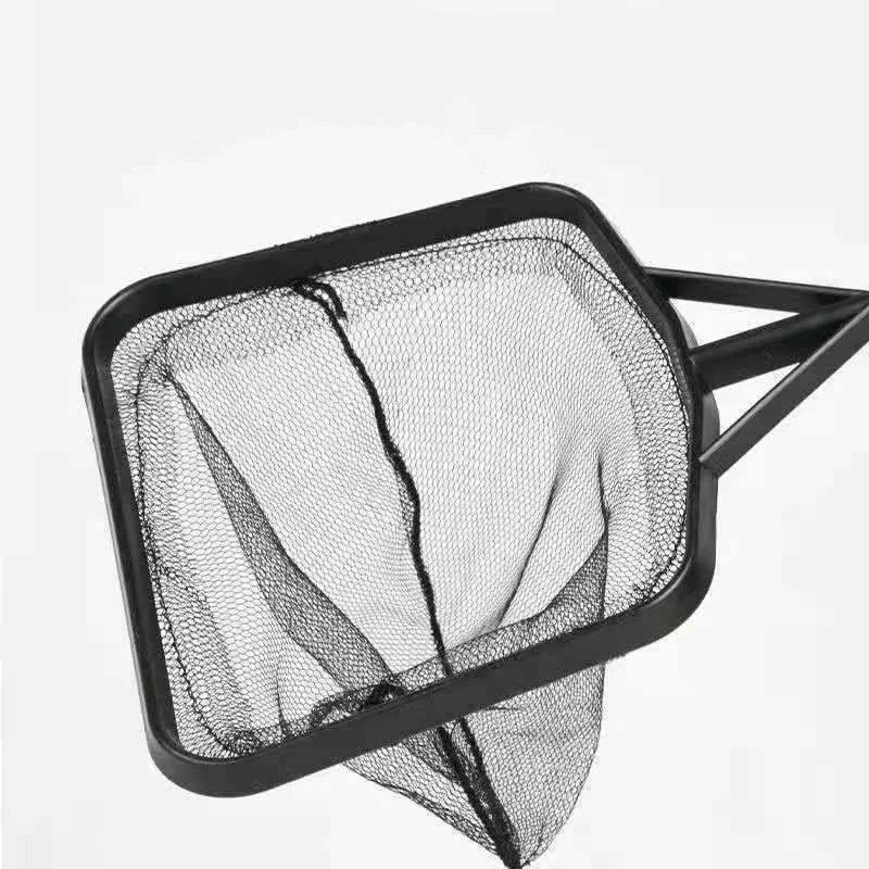 Сетка для ловли рыбы в аквариуме с длинной ручкой и квадратным выловом, портативная, размером 41см х 12см, подходит для маленьких рыб.