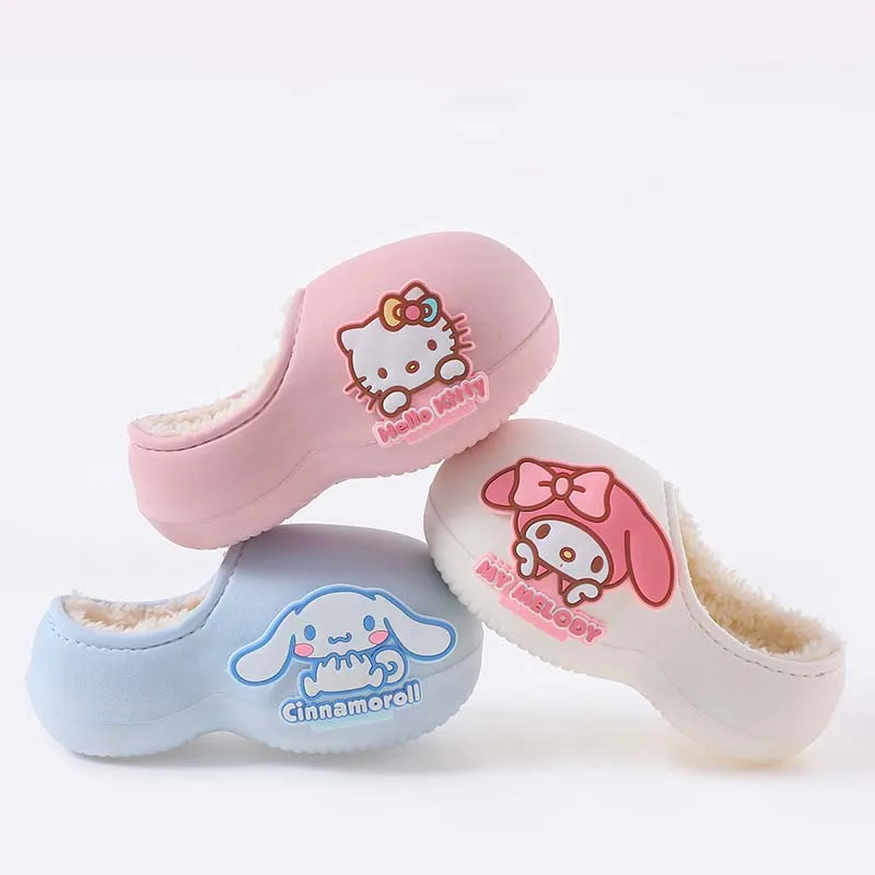 

Sanrio Cotton Shoes Hello Kitty My Melody Kuromi Cinnamoroll Anime Non-Slip Slippers Waterproof Thermal Shoes Girl Winter Gift