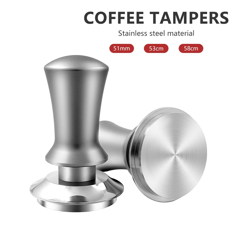 

51/53/58mm Stainless Steel Espresso Coffee Tamper Powder Hammer Pressing 30lb Adjustable Spring Loaded Coffeeware Accessories