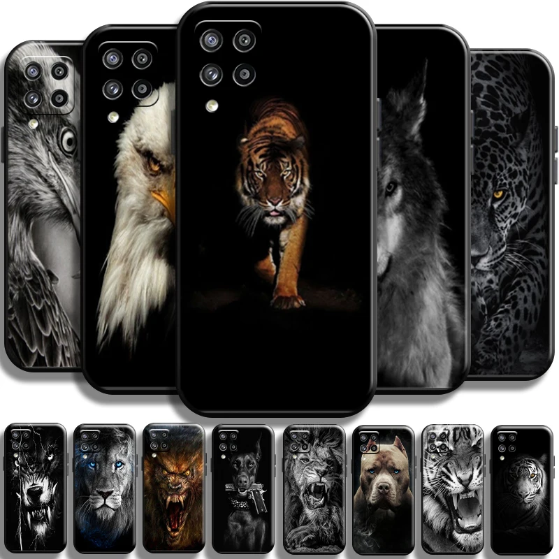 

Cat Dog Eagle Wolf Tiger Lion Leopard For Samsung Galaxy A42 5G Phone Case TPU Black Cases Coque Carcasa Funda Back Shockproof