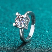 sterling silver ring female plated pt950 gold moissan diamond ring ring silver jewelry