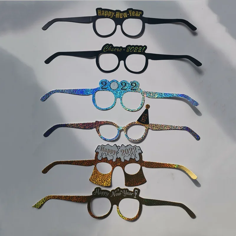 Новогодние блестящие очки реквизит для фотографий взрослых и детей (6 шт.)