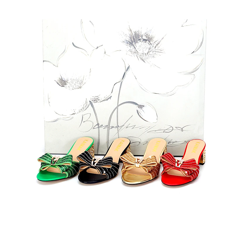 Женские тапочки с кристаллами на высоком каблуке размеры 36-43