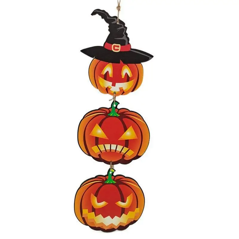 

Halloween Pumpkin Door Pendants Hanging Wooden Door Signs Spooky Pumpkin Sign Hanging Ornaments Home Decor Supplies