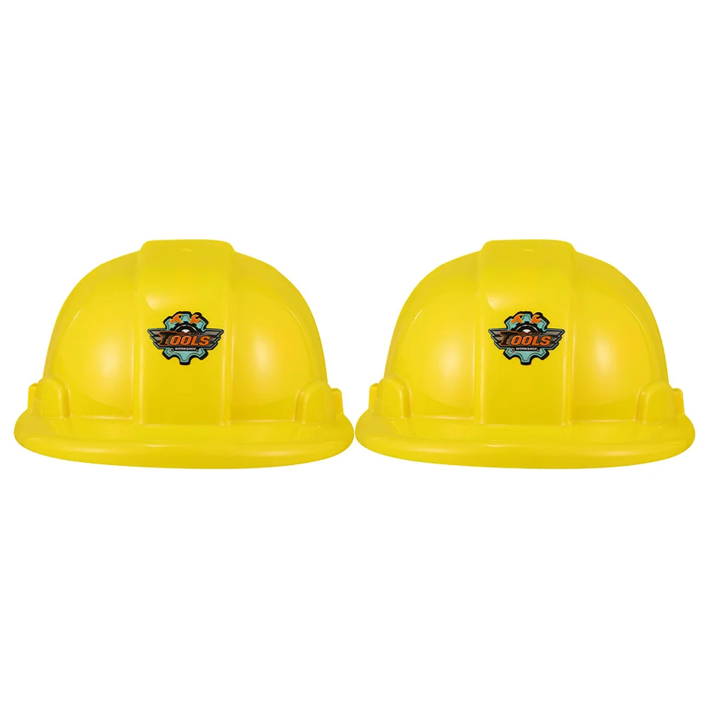 

2Pcs Construction Hard Hats Toy Yellow Kids Party Hat Building Dress Up Hats