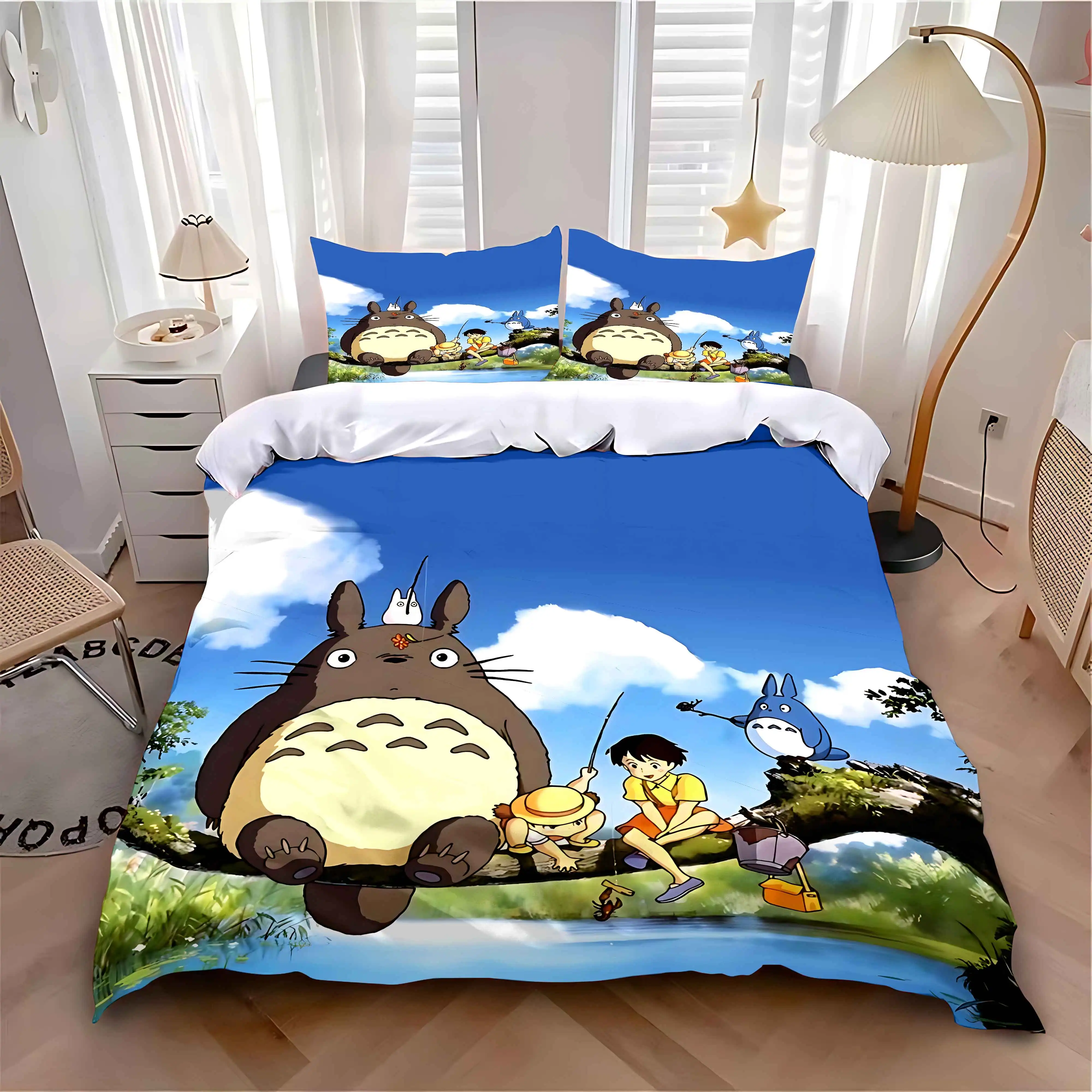 Duvet Cover Pillowcase Bedding Set Adult Boy Girl Bedroom Decoration Children Single Double Large Size Funny Cute T-Totoroes