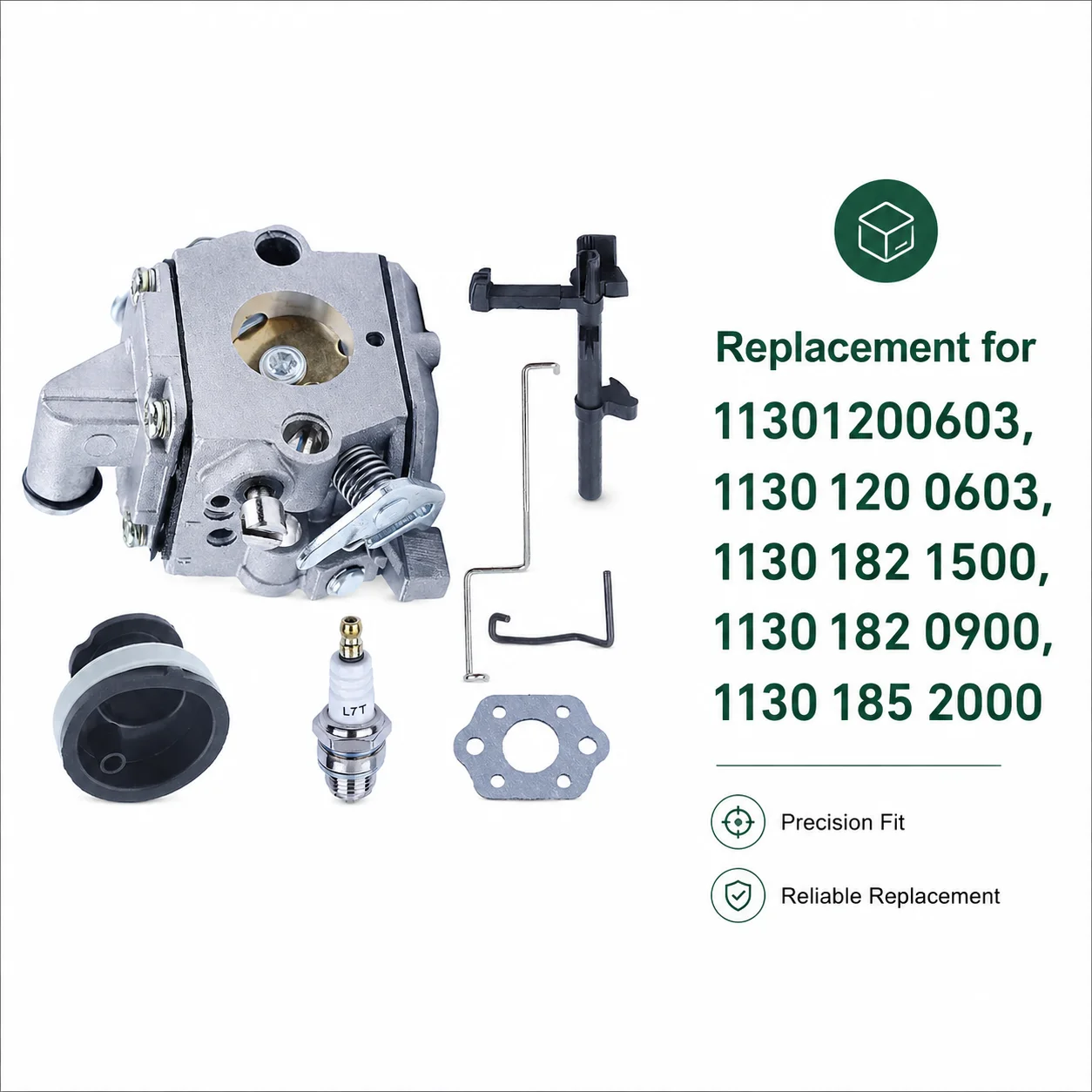 Фото Комплект карбюратора для бензопилы Stihl MS170 MS180 017 018, замена 11301200603 11301821500 ZAMA C1Q-S57 C1Q-S57A C1Q-S57B, свеча зажигания №2
