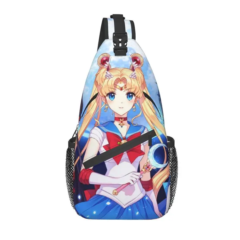 

Cool Super Sailors Moon Sling Bags for Travel Hiking Men's Anime Crossbody Chest Backpack Shoulder Daypack