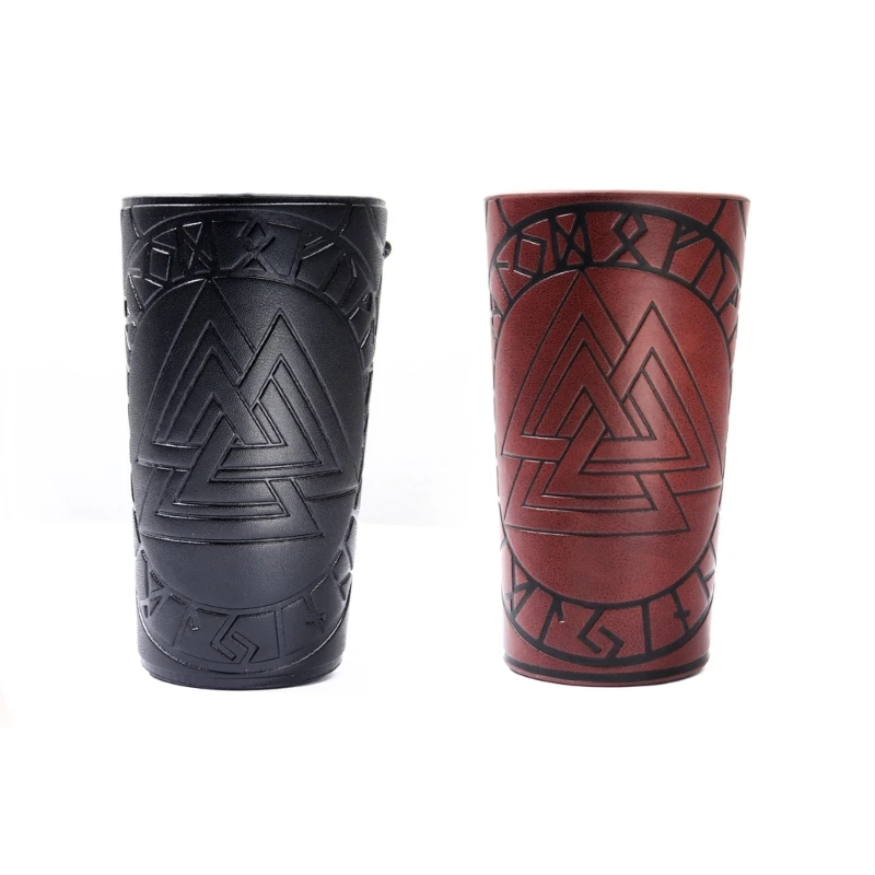 

L5YA Punk Medieval Men Cosplay Costume Accessories Bracer Knight Arm Wristband