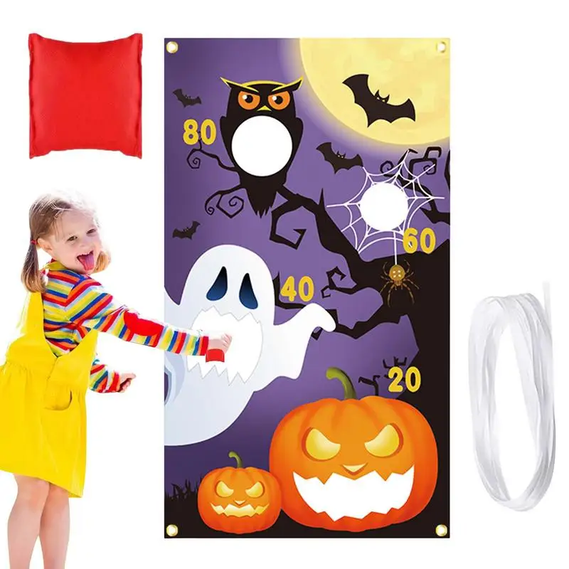 

Игры в брезентовые мешки, украшения для Хэллоуина, игры на Хэллоуин, тематические жуткие игры на Хэллоуин, набор брезентовых мешков с брезентовыми мешками и баллами