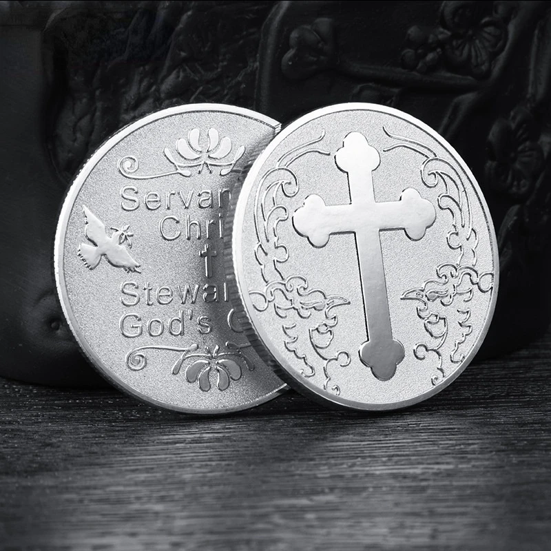 Монета с крестом прислуга Христа стюард подарков Бога сувениры коллекционный