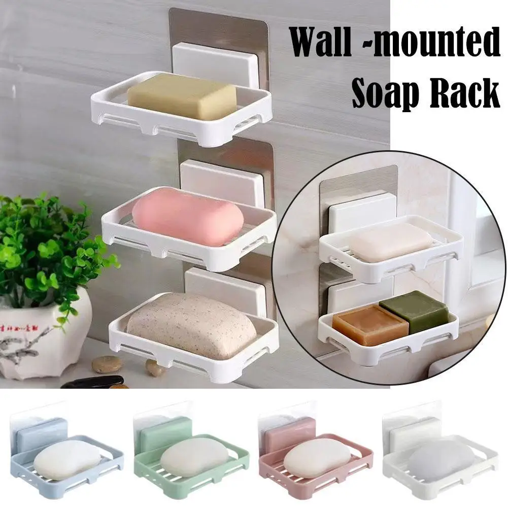 

Bathroom Accessories Soaps Dishes Shower Soap Holder Sponge Drain Dish Kitchen Plastic Box Mount Organizer Wall Tray Soaps C9e0