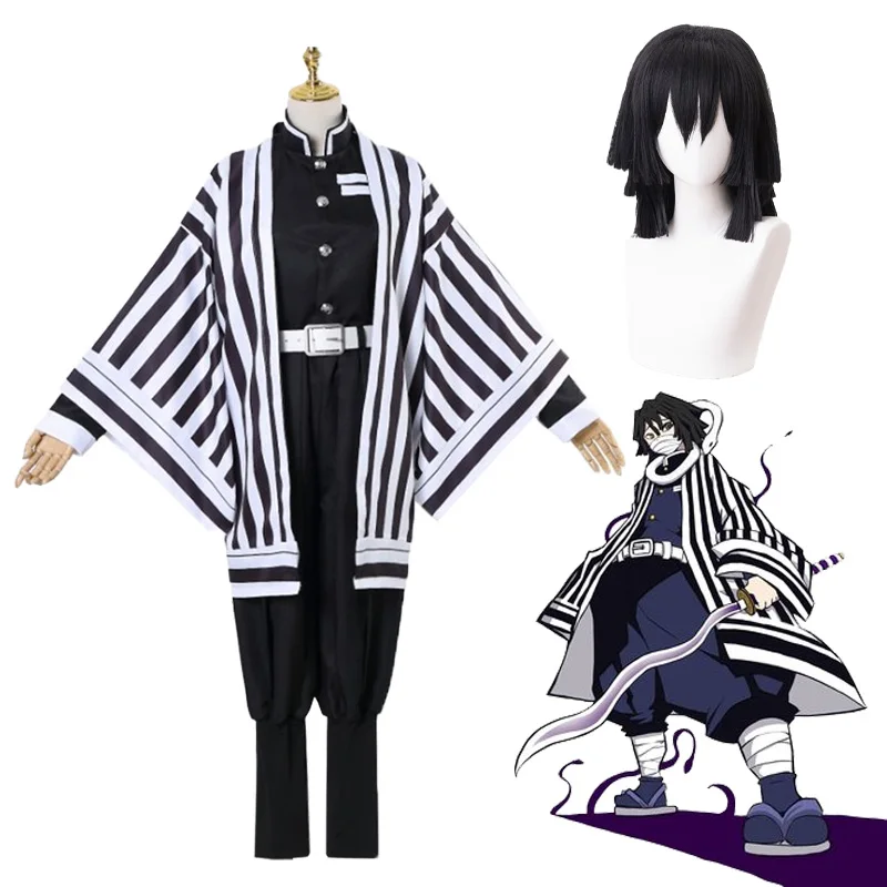

Demon Slayer Kimetsu No Yaiba Iguro Obanai Cosplay Costume Anime Iguro Obanai Wig Snake Props Adult Child Halloween Clothing
