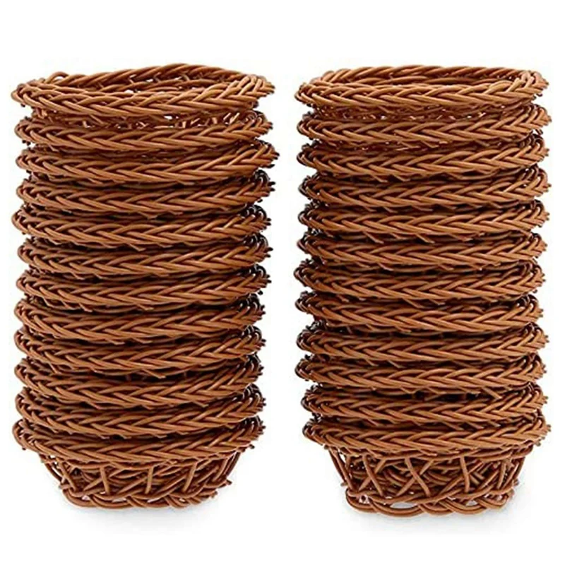 

Mini Woven Baskets For Treats And Decor For Party Favors Crafts Decor Photo Prop (Brown, 3.1 X 1.2 Inches, 24 Pack)