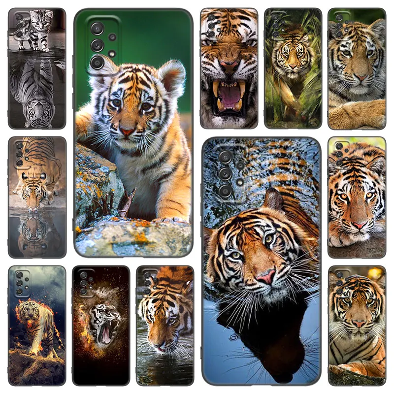 Чехол для телефона с изображением тигра для Samsung Galaxy A21 A30 A50 A52 S A13 A22 A23 A32 A33 A53 A73 Φ A12 A31 A51 A70 A71 A72, черный чехол