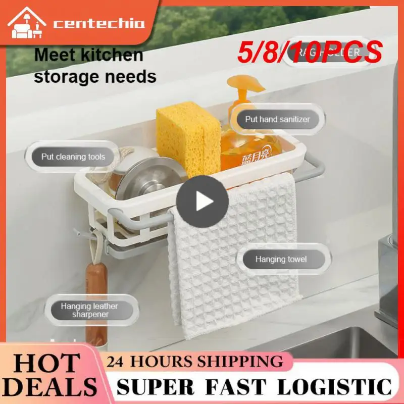 

5/8/10PCS Sponge Holder Easy To Storage Kitchen Gadgets Accessories Tool Towel Rack Storage Organizer Wall Mounted