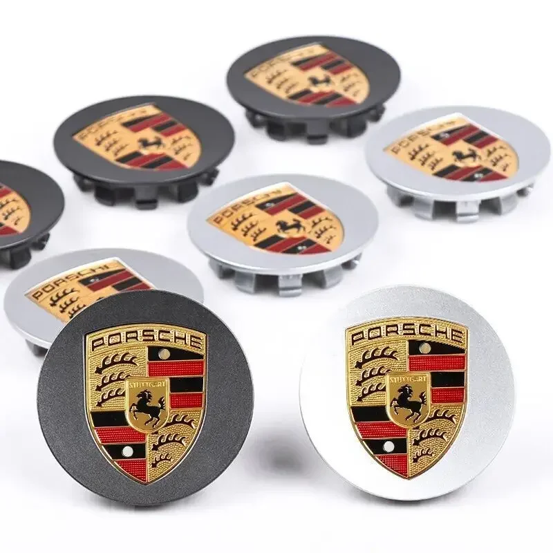4 pcs for Porsche Boxster Cayman Cayenne 911 Macan Panamera 718 wheel center cover logo 65mm 76mm original hub