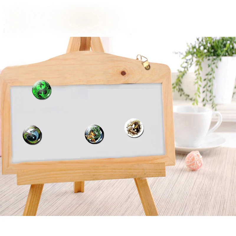 Магнит на холодильник Инь-Янь 30 мм со знаками Зодиака астрологическое дерево