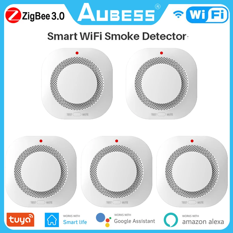 

Zigbee WiFi Smoke Sensor Alarm Fire Protection Smoke Detector Smokehouse Combination Fire Alarm Home Security System Firefighter
