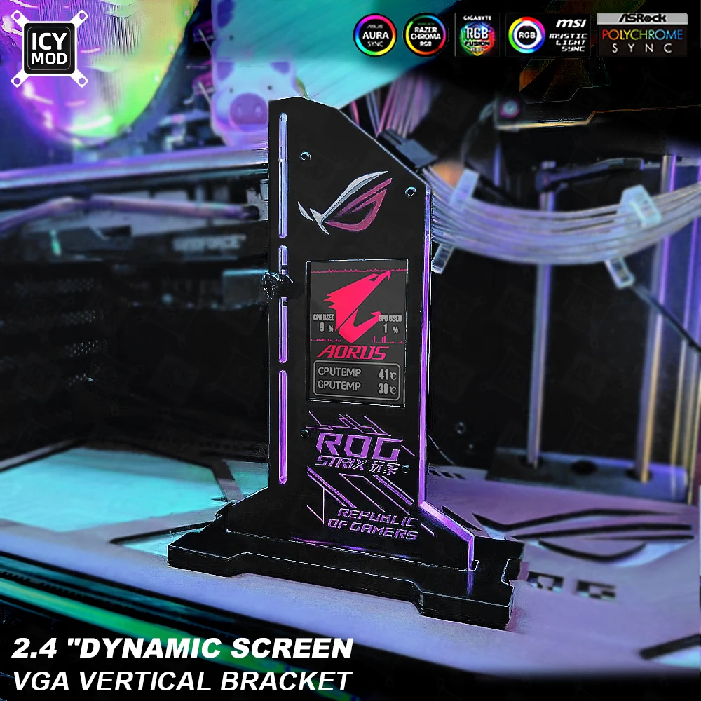 15,6-дюймовый экран, телефон с IPS LCD ARGB, вертикальная подставка для графических карт, графический процессор, монитор температуры, AUSA SYNC AIDA64