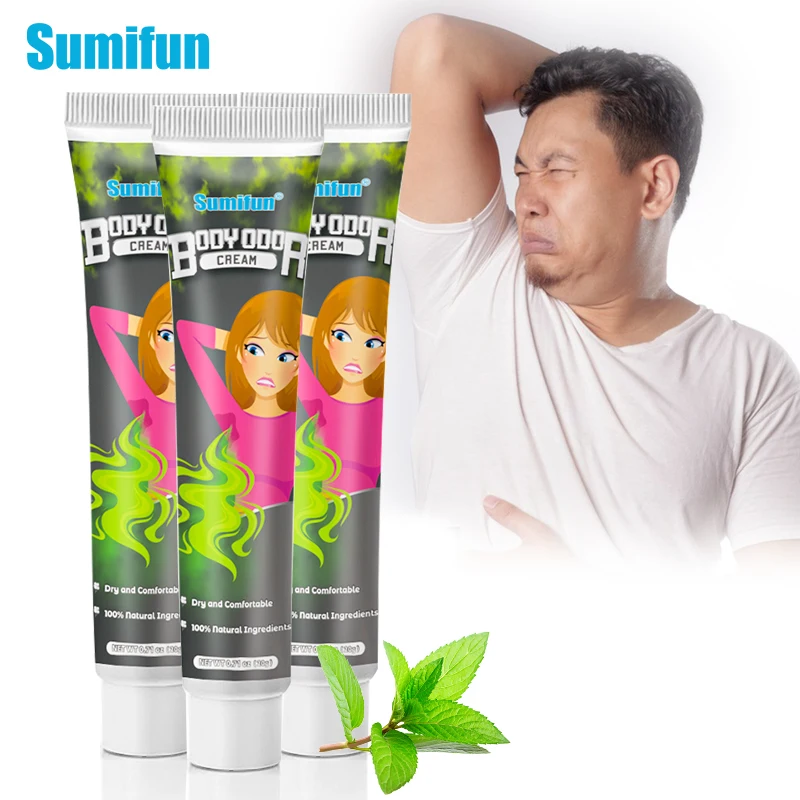 

3Pcs Sumifun Body Odor Cream Remove Body Underarm Bromidrosis Deodorant Ointment Eliminate Sweating Bad Smell Medical Plaster