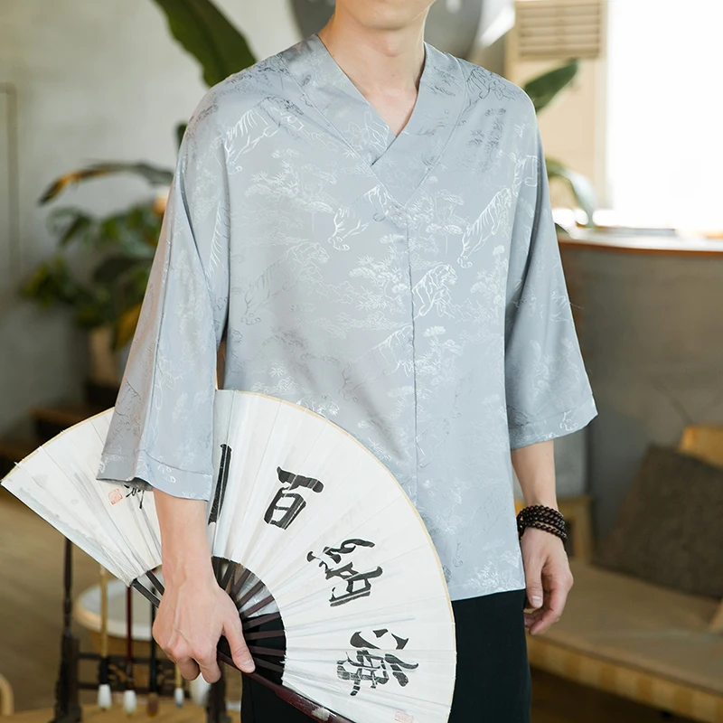 

Мужская футболка с коротким рукавом, из хлопка и льна