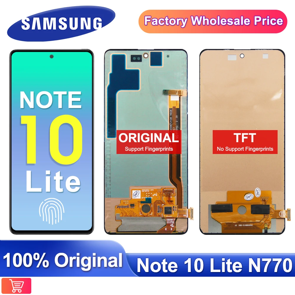 

Original Note10lite Display For Samsung Galaxy Note 10 Lite Screen Replacement For SM-N770F,N770F/DS LCD Replace,withFingerprint