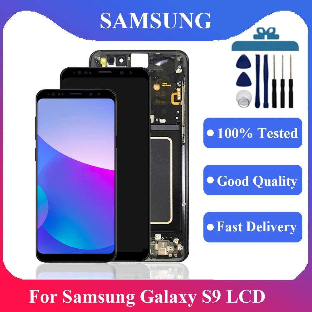 Высококачественный ЖК-дисплей TFT для Samsung Galaxy S9 G960,G960F, сенсорный экран, дигитайзер в сборе с рамкой для Samsung Galaxy S9
