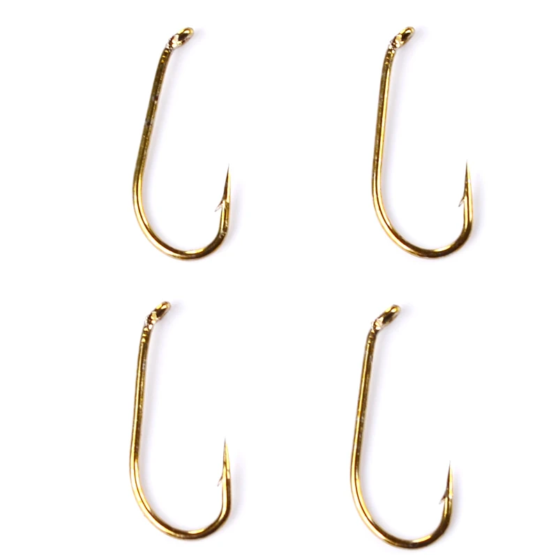 

200pcs Gold Fly Fishing Hooks High Carbon Steel 82C Fishing Trout Salmon Dry Fly Fishing Hook Outdoor Tools Parts Accessories