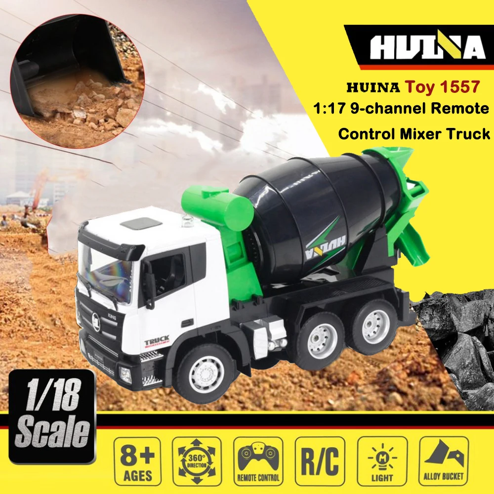 

HUINA 1/18 RC Truck Dump Tractor Tanker Remote Controlled Excavator Trailer Crane Electric Cars New 1557 Toys For Boy Adult