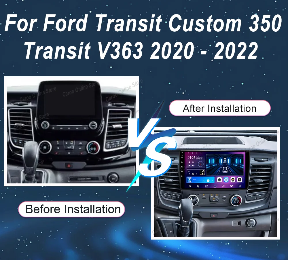 Фото Автомагнитола Android 16 для Ford Transit Custom 350 Transit V363 2020-2022, GPS-навигация, CarPlay, Bluetooth, Wi-Fi №2