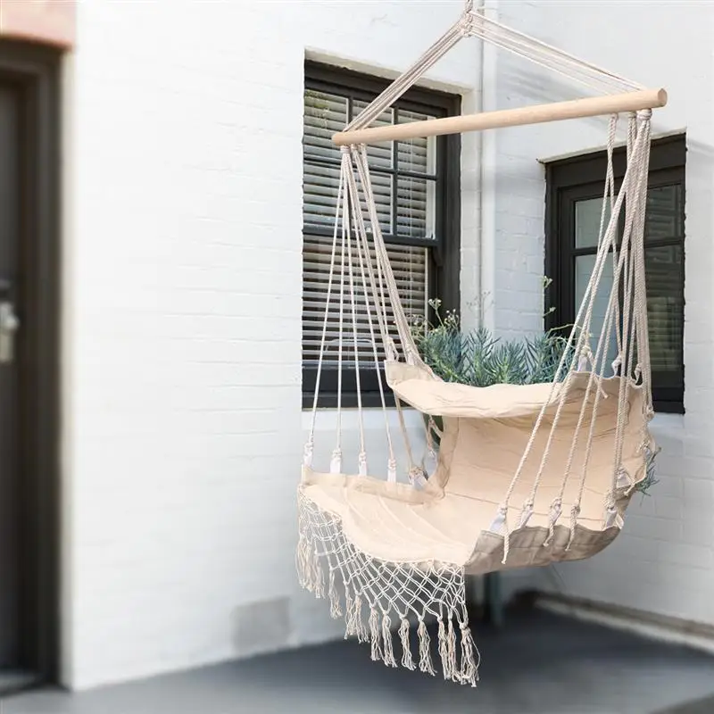 

Шикарный хлопковый веревочный прочный раскачивающийся стул, раскачивающееся сиденье, подвесное кресло для улицы и помещения