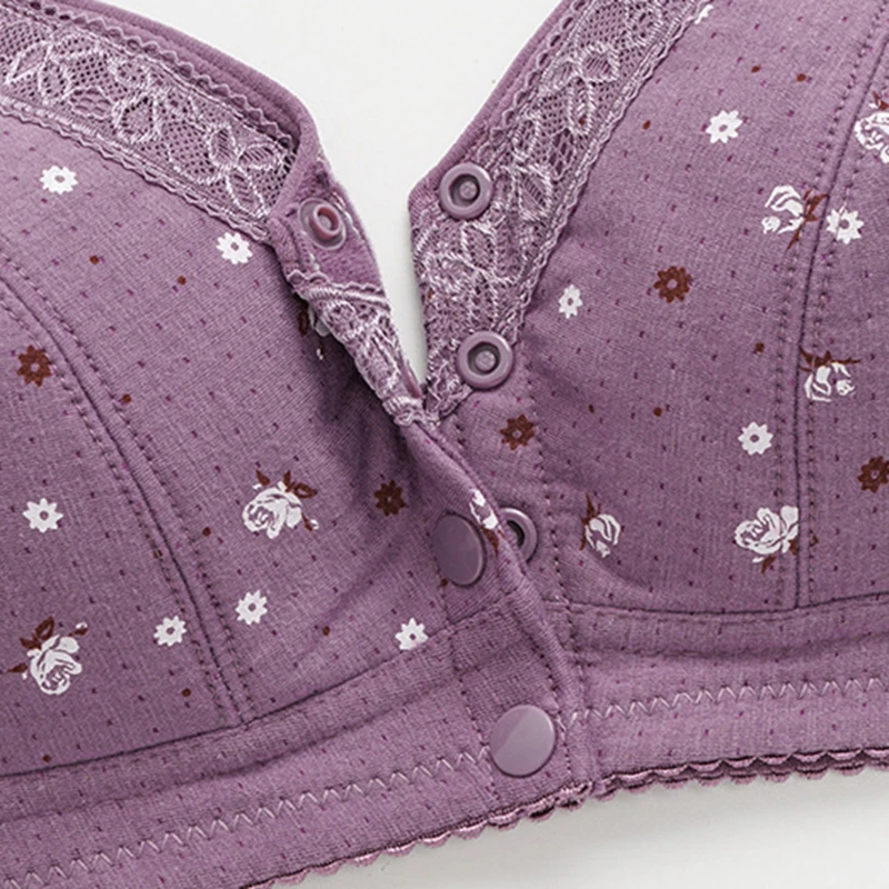 Удобные мягкие бюстгальтеры хлопковый Бралетт с застежкой спереди широкими