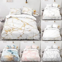 marble duvet cover set kingqueen size white gold abstract marble texture printed bedding set for women men with 2 pillowcases