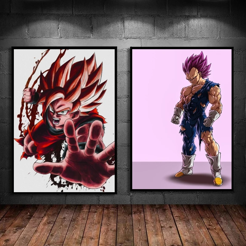 

New Canvas Artwork Painting Dragon Ball Vegeta Goku Poster Toys Decorative Room Home Decoration Paintings Picture Print Wall