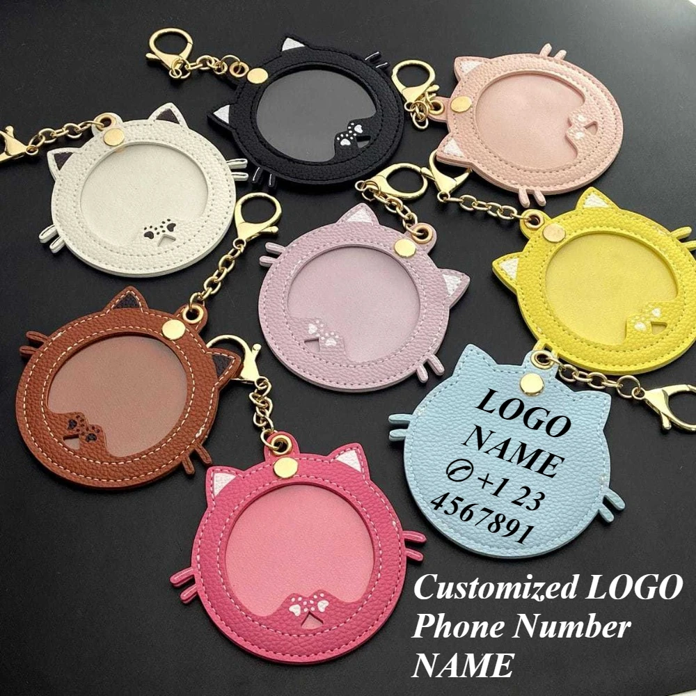 Кожаный брелок с котом и собакой