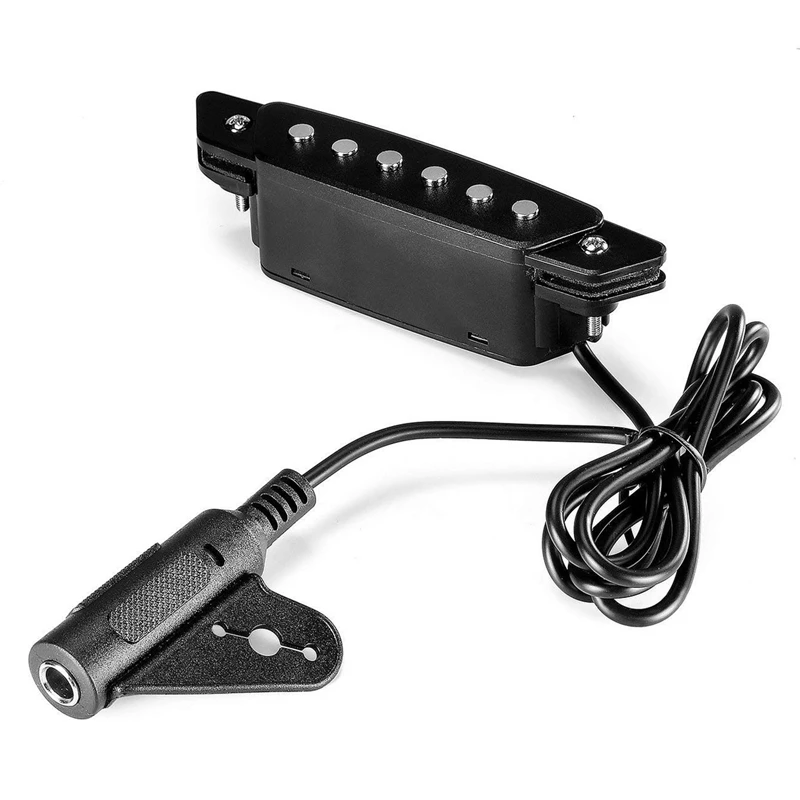 

3X SH-85 Black 6 Hole Soundhole Pickup With Active Power Strap End-Pin Jack For Acoustic Guitar