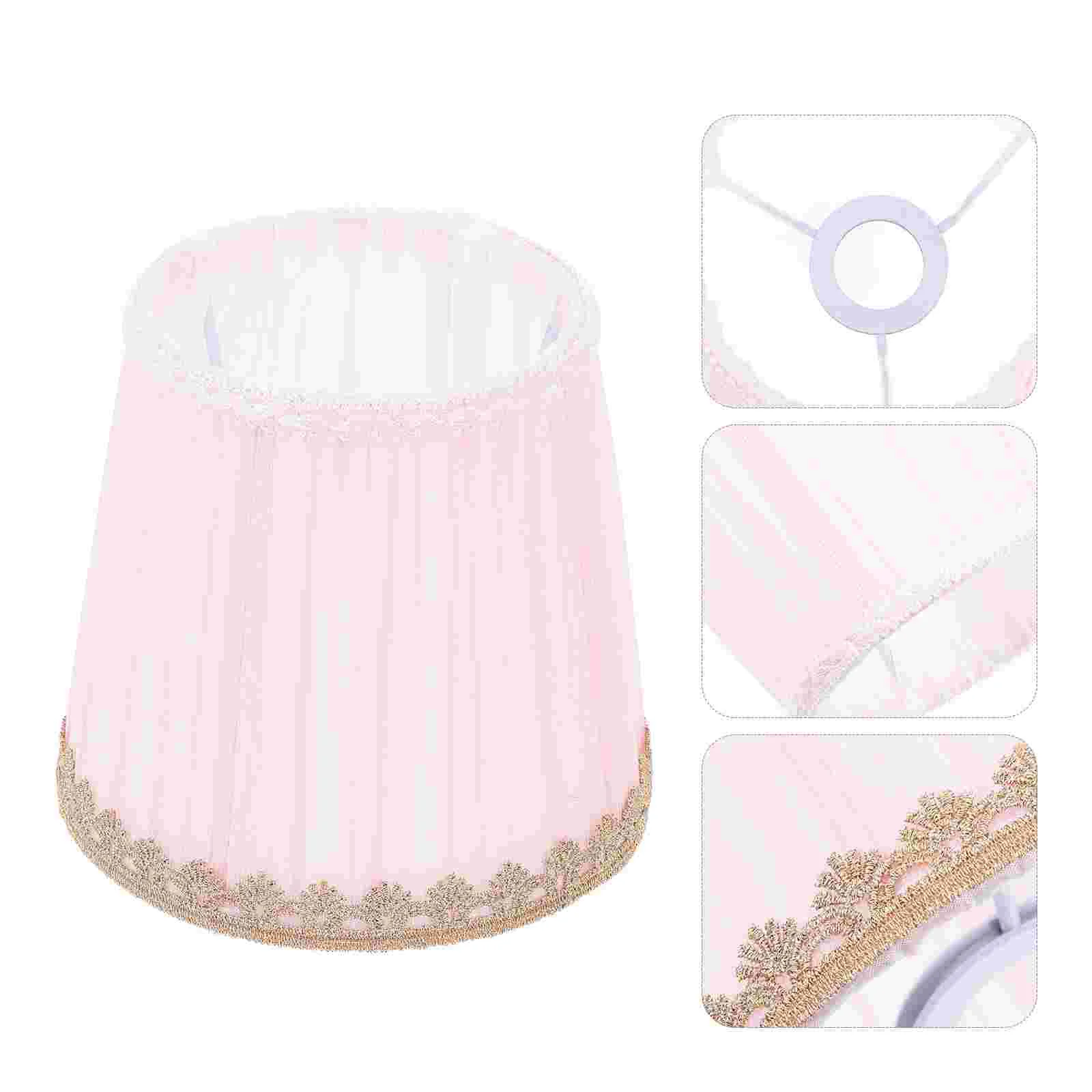 

Mini Pendant Lights Fabric Lampshade Simple Protector Decorative Chimney Home 14X11X15CM Wall Dust Cover Accessory Pink