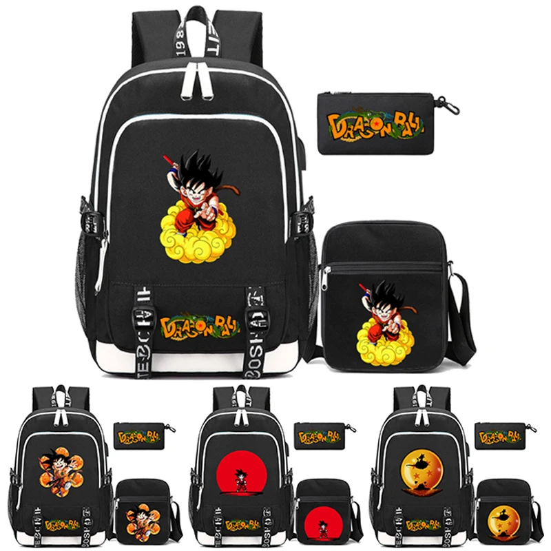 3 шт./компл. аниме Dragon Ball рюкзак подростковый школьный для мальчиков и девочек