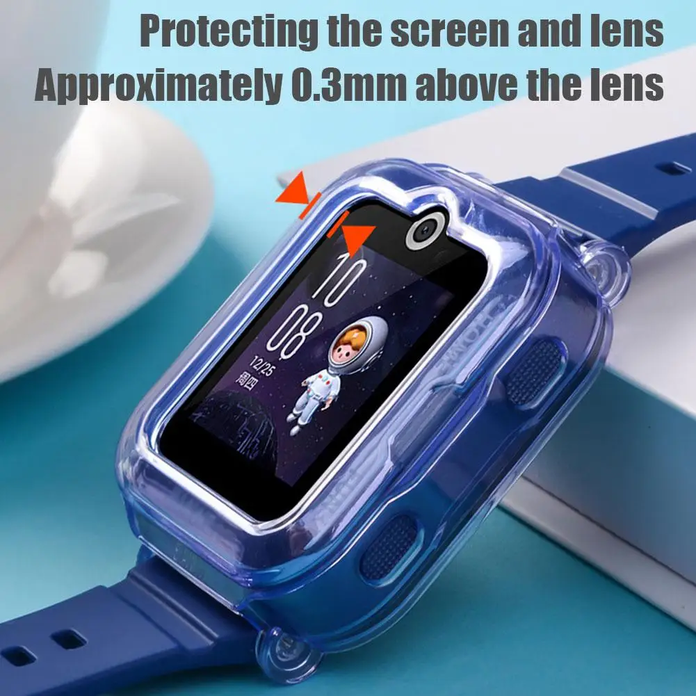 Фото Детские часы для телефона Huawei 5X/5XPro/4X/4Pro/3S/3Pro, мягкая резина, прозрачный цвет, защитный чехол от падения и царапин №4