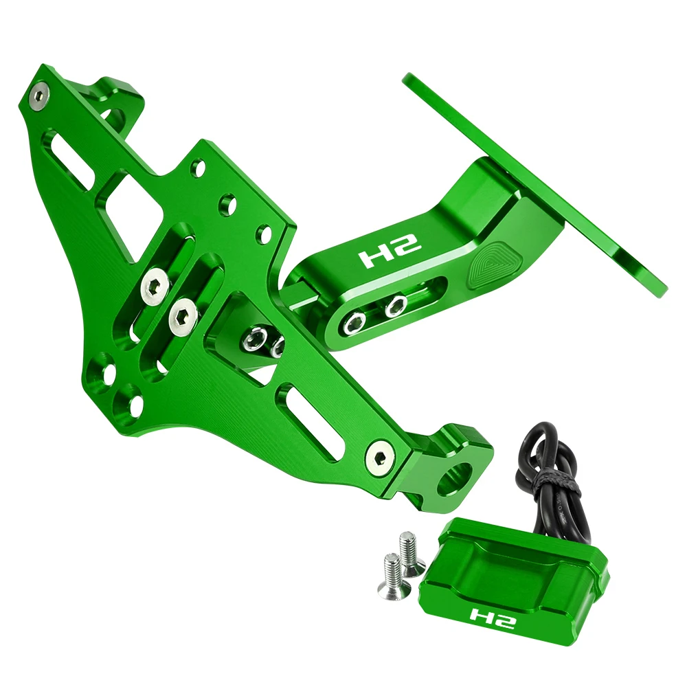 

FOR KAWASAKI H2 H2R H2 R 2015 2016-2023 Fender Eliminator Adjustable License Plate Holder Bracket LED License Plate Holder Frame