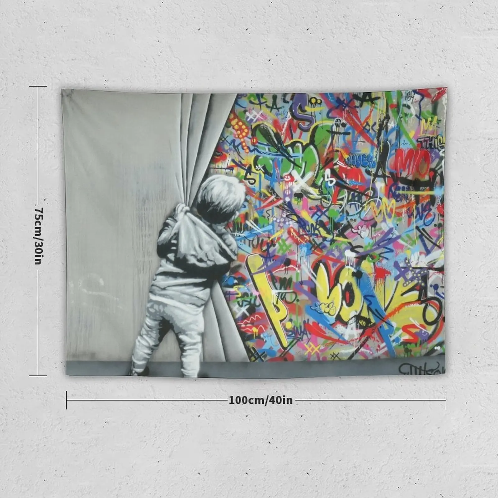 За шторкой - Martin Whatson (Wynwood Walls Edition) Гобелен Майами Украшение дома Настенное