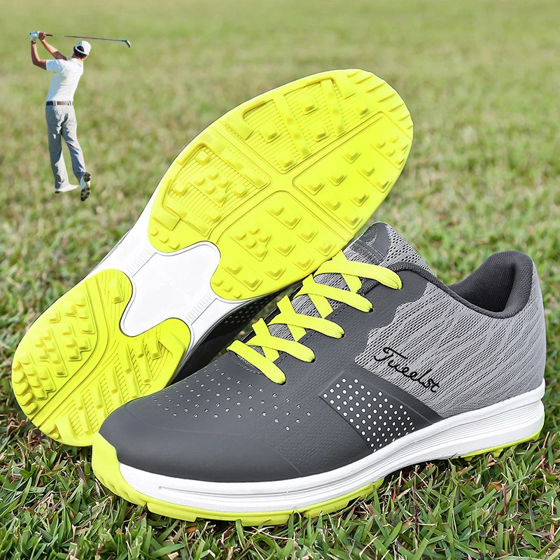 

Golf Shoes Men's Waterproof Breathable Golf Shoes Male Rotating Shoelaces Sports Sneakers Non-slip Trainers