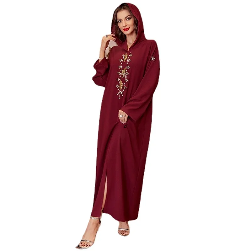 

Ramadan Eid Mubarak Red Dubai Abaya Turkey Islam Muslim Arabic Long Evening Dress Kaftans For Women Robe Longue Femme Musulmane