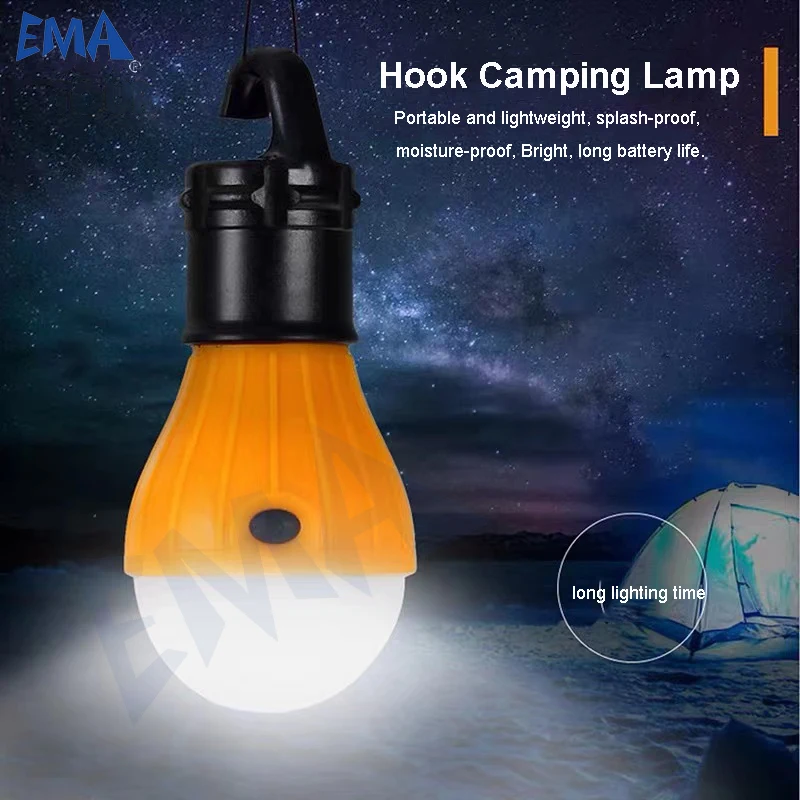 Набор из 2 переносных светильников для кемпинга, водонепроницаемых, подвешиваемых на открытом воздухе для аварийного освещения, мягких светодиодных палаток, ламп для рыбалки и походов.