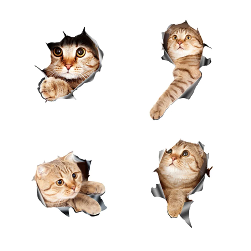 

Наклейка в виде кошки, наклейка, наклейка на стену автомобиля, окно, 3D наклейка для детей, наклейка на холодильник, аппликации для комнаты, ук...