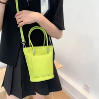 summer fashion young girls trend small handbags neon green womens new fashion versatile messenger texture portable bucket bags