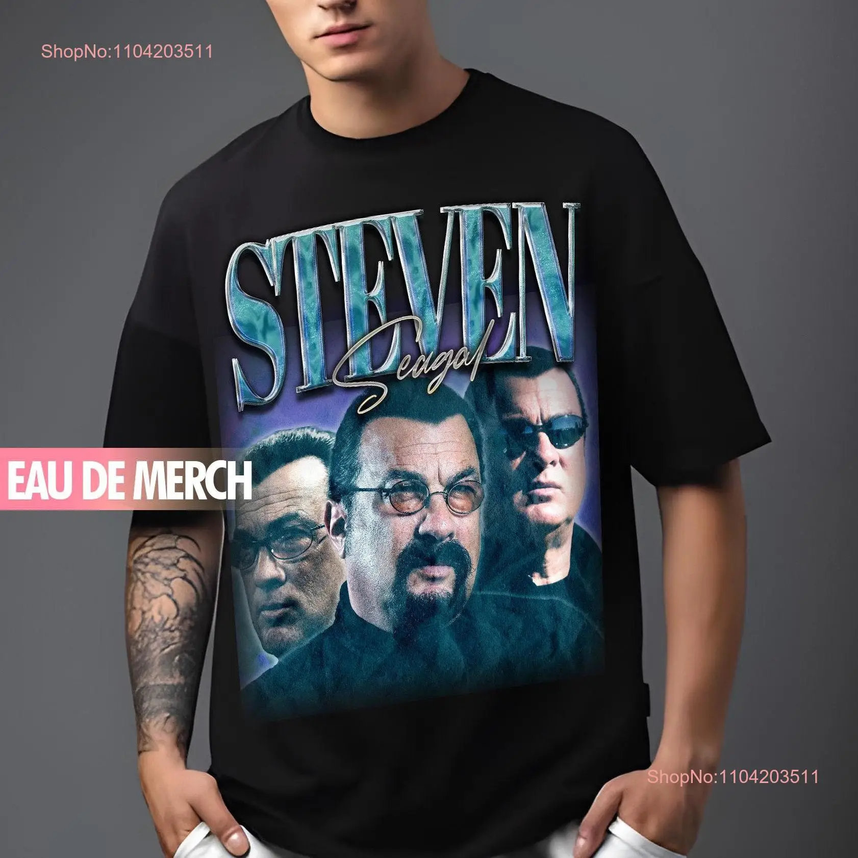 STEVEN SEAGAL TEES Винтажная футболка 90-х годов Merch Retro Fans с длинными или короткими
