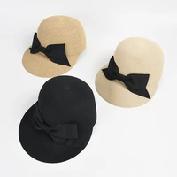 spring summer hat for women bow ribbon paper straw baseball cap sun hat visor curved brim beach hat sun protection peaked cap