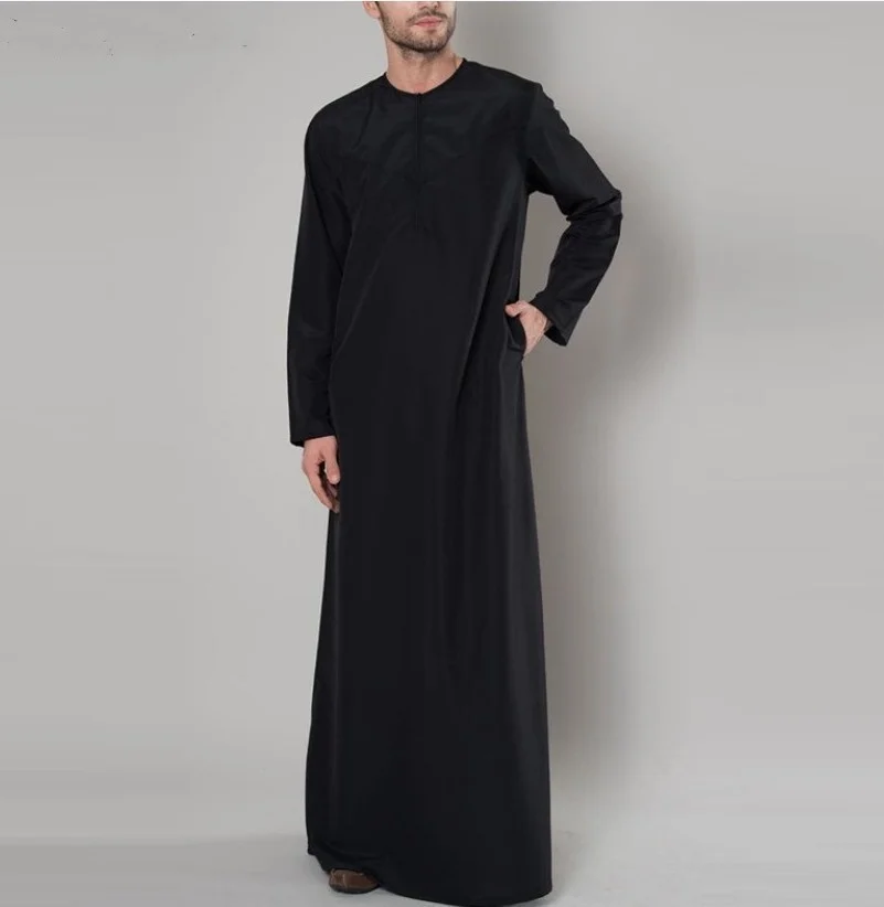 2022 New Muslim Mens Clothes Dress Arab Dubai Malaysia Men's Loose Robe Zipper Shirt Islam Man Islamic Abaya Kaftan Men Clothing